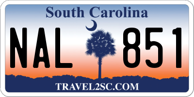 SC license plate NAL851