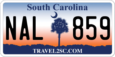 SC license plate NAL859