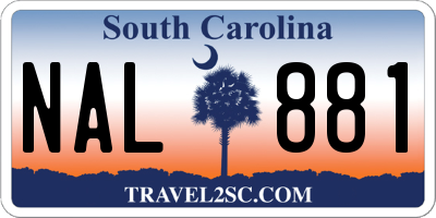 SC license plate NAL881