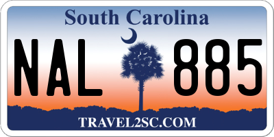 SC license plate NAL885