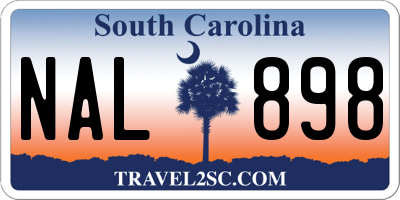 SC license plate NAL898