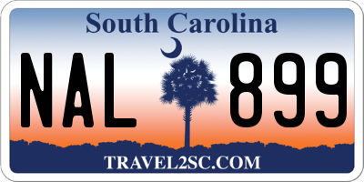SC license plate NAL899