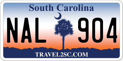 SC license plate NAL904