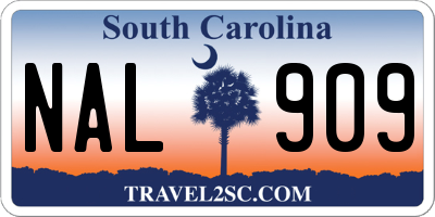 SC license plate NAL909