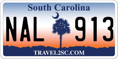 SC license plate NAL913