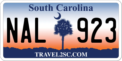 SC license plate NAL923