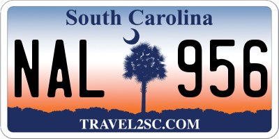 SC license plate NAL956