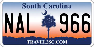 SC license plate NAL966