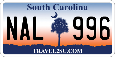 SC license plate NAL996