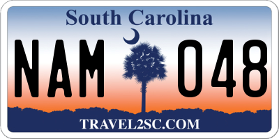 SC license plate NAM048