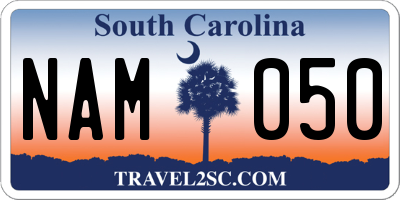 SC license plate NAM050