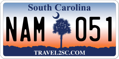 SC license plate NAM051