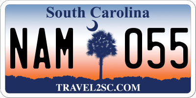 SC license plate NAM055