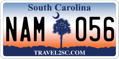 SC license plate NAM056