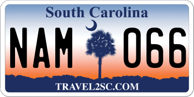 SC license plate NAM066