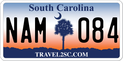 SC license plate NAM084