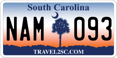 SC license plate NAM093