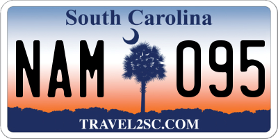 SC license plate NAM095
