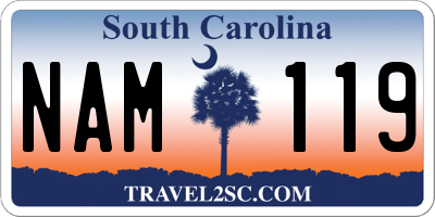 SC license plate NAM119