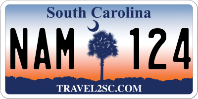 SC license plate NAM124