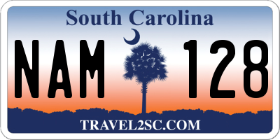 SC license plate NAM128
