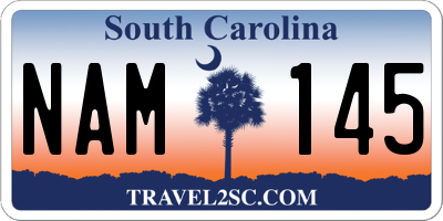 SC license plate NAM145