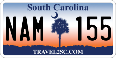 SC license plate NAM155