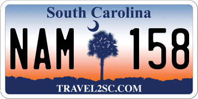 SC license plate NAM158