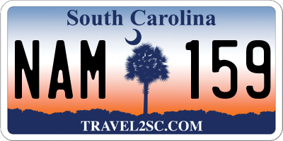 SC license plate NAM159