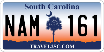 SC license plate NAM161