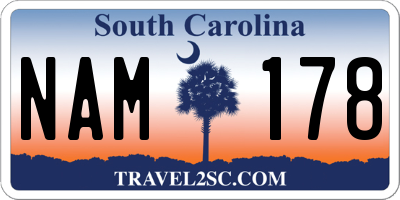 SC license plate NAM178