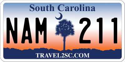SC license plate NAM211