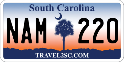 SC license plate NAM220