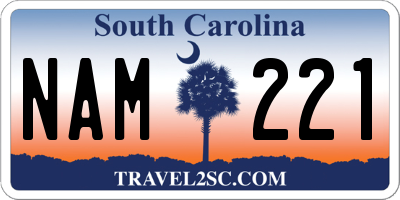 SC license plate NAM221