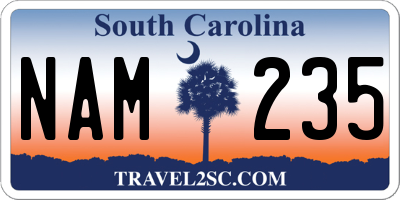 SC license plate NAM235