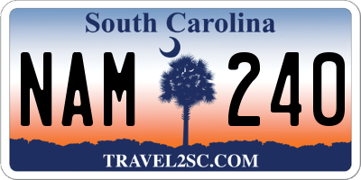 SC license plate NAM240