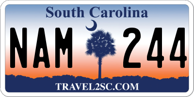 SC license plate NAM244