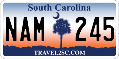 SC license plate NAM245