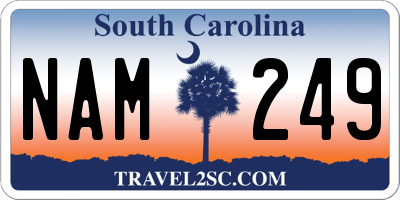 SC license plate NAM249