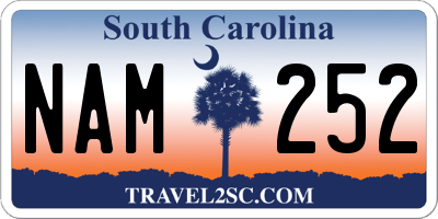 SC license plate NAM252
