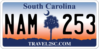 SC license plate NAM253