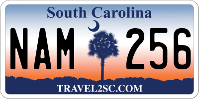 SC license plate NAM256
