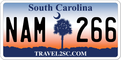 SC license plate NAM266