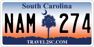 SC license plate NAM274