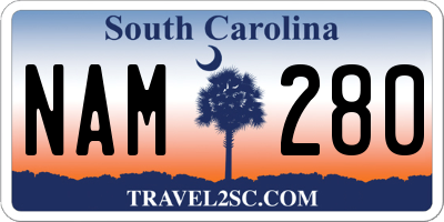 SC license plate NAM280