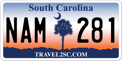 SC license plate NAM281