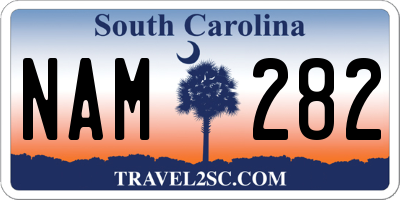 SC license plate NAM282