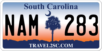 SC license plate NAM283