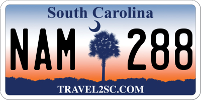 SC license plate NAM288