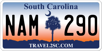 SC license plate NAM290